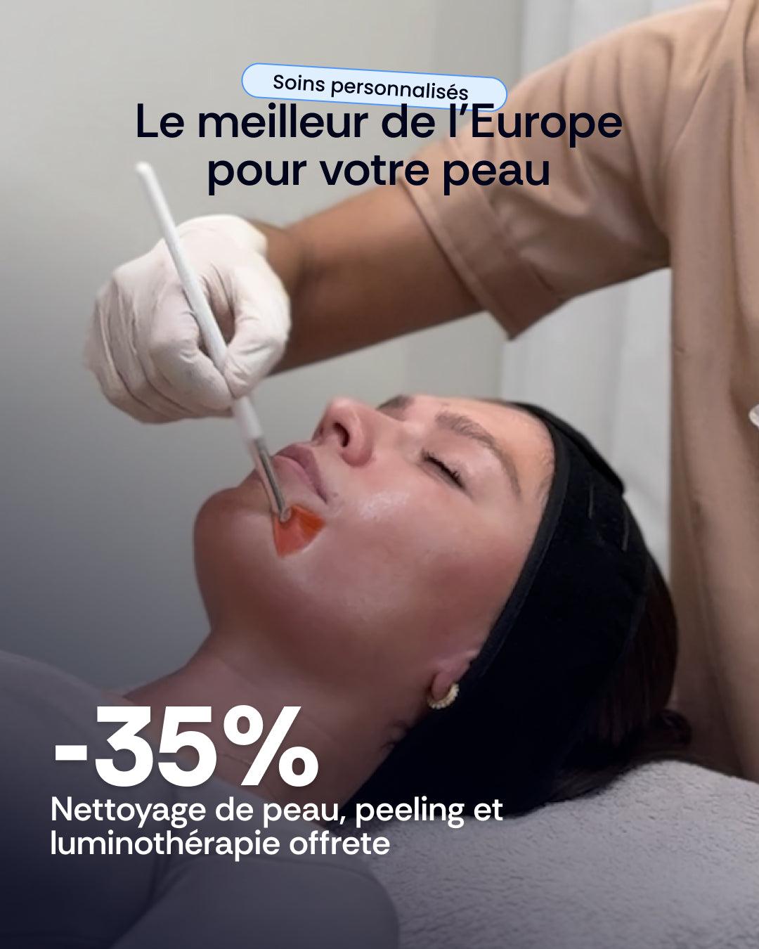 Pack nettoyage profond, peeling & luminothérapie visage