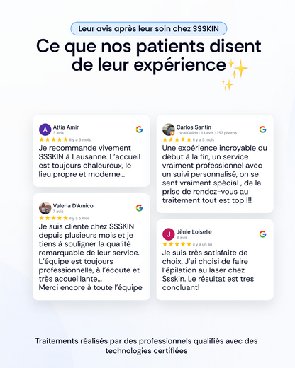 Vos 3 séances d'épilation laser à